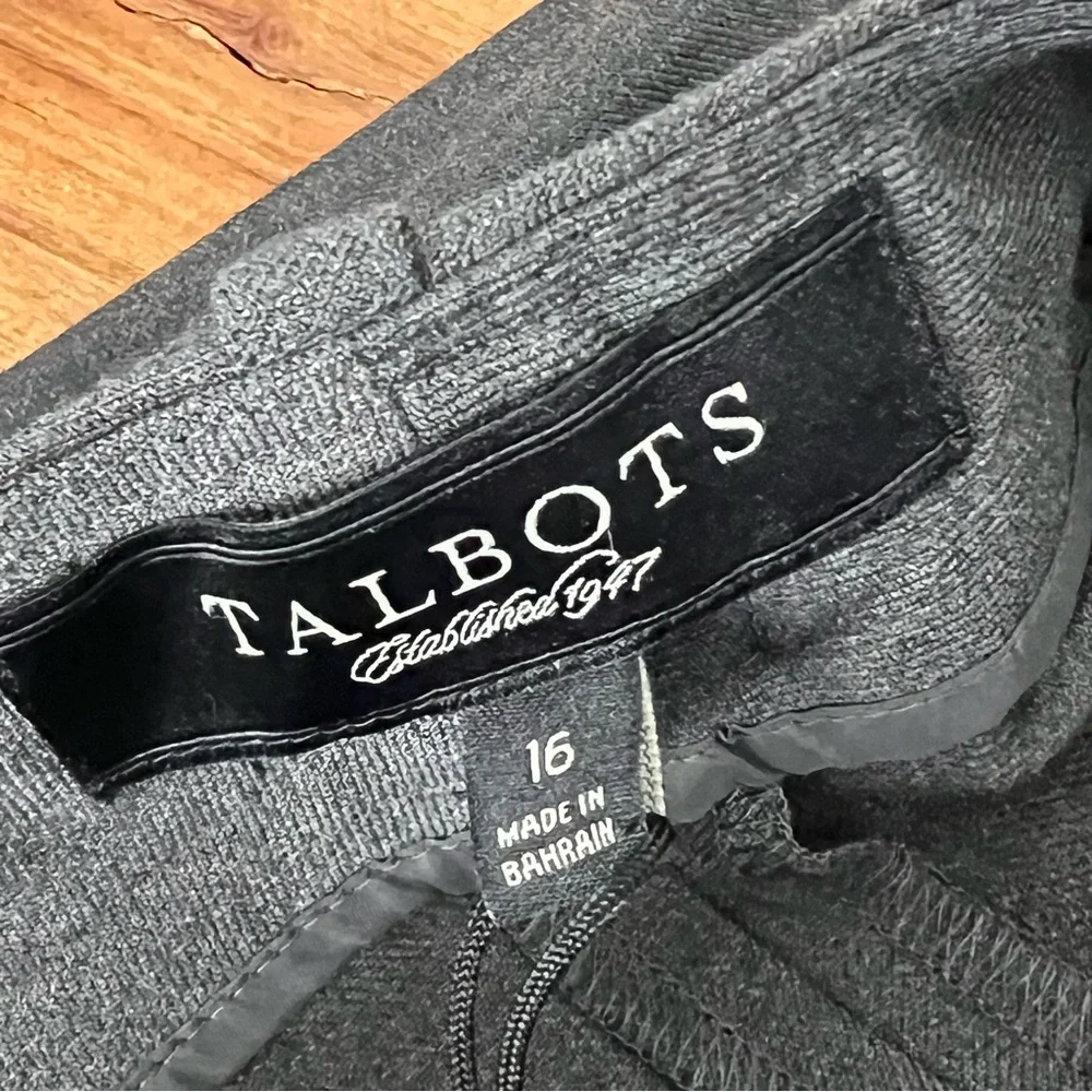 NWT Talbots Signature Wool Blend Gray Straight Leg Dress Pants Women's 16